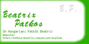 beatrix patkos business card